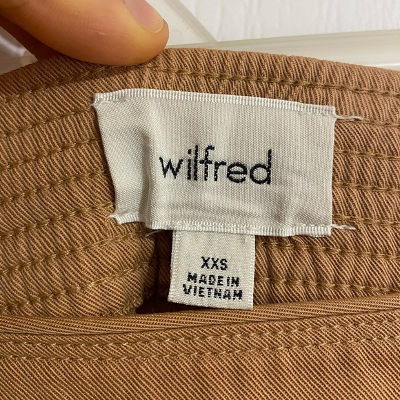 Aritzia Wilfred Gabrielle Midi Coastal Beige Slits Pockets Skirt Size XXS - Picture 8 of 9